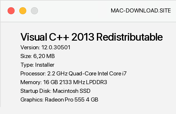 install visual c++ redistributable for visual studio on mac